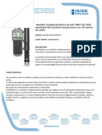 Medidor Multiparamétrico de PH ORP CE TDS Salinidad OD Presión Temperatura Con 10 Metros de Cable HANNA03077