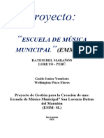 Diseño Del Modelo de Gestión para Una Escuela de Formación Musical Como Alternativa para El Apro