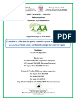 Evaluation Et Réduction Des Pertes en Matière Grasse Dans Le Processus de Production D'huile Neutre Par La Méthodologie de Lean