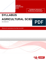 CAPE Agricultural Science Syllabus With Specimen Papers