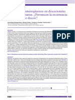 Dispositivos Interespinosos en Discectomías Lumbares Primarias. ¿Favorecen La Recurrencia de La Hernia de Discos?