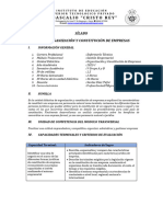 Silabo Organización y Constitución de Empresas Enfermeria Tecnica