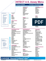 Abbott Architect Immunoassay Menu Data Sheet