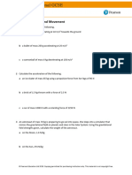 IGCSE - Physics - Worksheet 3 - Forces and Movement