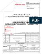 Memoria de Cálculo Extensión Fundación Bombas Estación J: Ingenieria de Detalles Fundaciones Piping Cerro Pabellón 1 Y 2