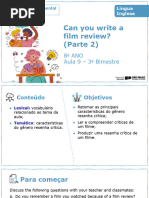 Can You Write A Film Review? (Parte 2) : 8º ANO Aula 9 - 3º Bimestre