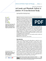 Serum Uric Acid Levels and Metabolic Indices in