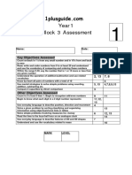 Year 1 Term 3 Maths Assessment