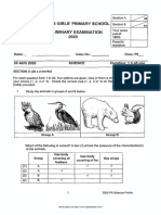 P6 Science SA2 2020 Raffles Exam Papers