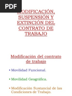 Modificación, Suspensión y Extinción Del Contrato de Trabajo