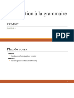 COURS 2 COM007 VÉ Base Conjugaison Verbale