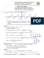 Théorie Du Signal: Correction de La Série D'exercices N°02: Analyse Fréquentielle Des Signaux Analogiques