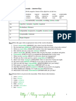 Słowotwórstwo Ćwiczenia Answer Key