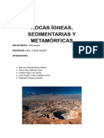 Rocas Igneas, Sedimentarias y Metamorficas.