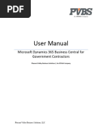 PVBS User Manual Microsoft Dynamics 365 Business Central For Government Contractors