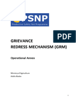 Grievance Redress Mechanism (GRM) : Operational Annex