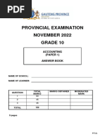 GR 10 Accounting P1 (English) November 2022 Answer Book