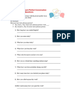 Worksheet Present Perfect