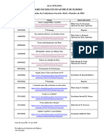 Calendário de Debates Do Quórum de Élderes - Conferência Geral Abril&Outubro - 2022