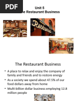 Unit 4 The Restaurant Business