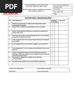 Permit-to-Work - Maintenance Work