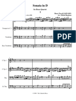 Sonata in D Major, Z.850 - Complete Score (For 2 Trumpets and 2 Trombones - Michel Rondeau)