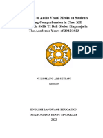 PROPOSAL - NI KOMANG ARI SETIANI - 0200119 - Effect of Audio Visual Media On Students Reading Comprehension