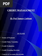 Credit Management: by Prof Sameer Lakhani