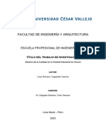 Gestión de La Calidad en La Ciudad Industrial en Ancón - Leon Romero