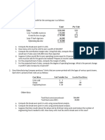 COST VOLUME PROFIT ANALYSIS - Exercises