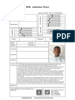 HSK Admission Ticket: 3 3 Musafili Ildephonse