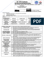 21ST Lit Midterm Exam Answer Key