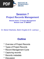 Session 7 - Project Records Management