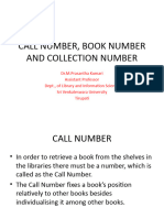 Call Number, Book Number and Collection Number