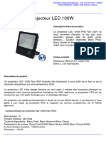 Fiche Technique Lampes 100w