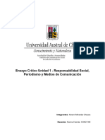 Ensayo Crítico Unidad 1 - Responsabilidad Social, Periodismo y Medios de Comunicación