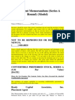 Private Placement Memorandum (Series A Round)