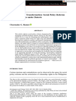 Development and Change - 2020 - Ramos - Change Without Transformation Social Policy Reforms in The Philippines Under