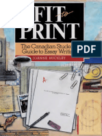 Fit To Print - The Canadian Student's Guide To Essay Writing - Joanne Buckley - 2012 - Nelson College Indigenous - 9780176503871 - Anna's Archive