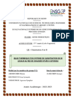 BILAN THERMIQUE D'UN SYSTEME DE CLIMATISATION DE 04 LOCAUX AU REZ DE CHAUSSÉE SITUÉS Au BENIN