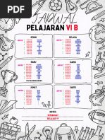 Jadwal Pelajaran Kelas Vi B