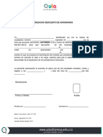 Autorizacion de Descuento Honorarios Prestacion de Servicios