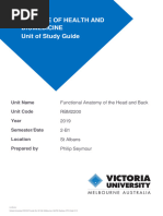 RBM2200 - Functional Anatomy of The Head and Back