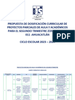 Propuesta de Dosificacion Curricular Ppa - Segundo Trimestre - Zona Ahuacatlan