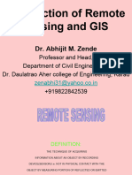 Introduction of Remote Sensing and GIS: Dr. Abhijit M. Zende