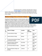 Medical College Fees in Private Colleges in India