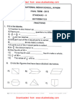 CBSE Class 3 Mathematics Worksheet (50) - Fractions