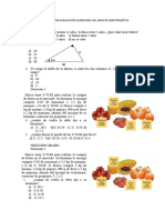 Preguntas para Evaluación Quincenal Del Area de Mamtematica Noviembre