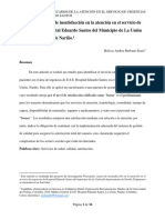 Principales Causas de Insatisfacción en La Atención en El Servicio de Urgencias Del Hospital Eduardo Santos Del Municipio de La Unión Del Departamento de Nariño