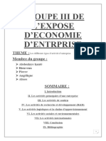 Travail de L'économie D'entreprise